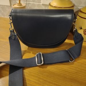 J.Jill Navy Blue Leather Crossbody with Three Interchangeable Shoulder Straps